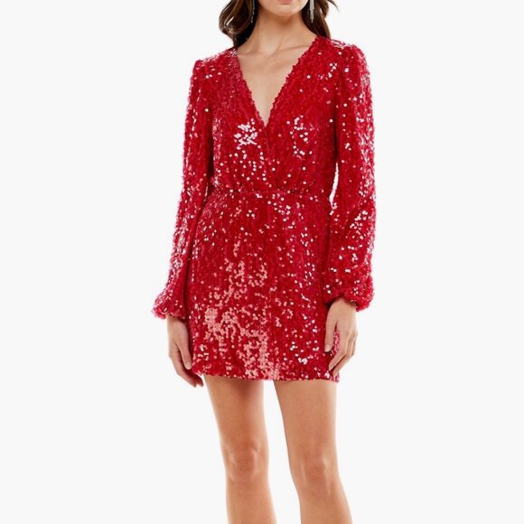 WAY x Emma Rose Carrie Sequin Long Sleeve Minidress - Picture 1 of 7